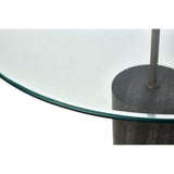 Rany Glass & Black Marble Side Table, Black