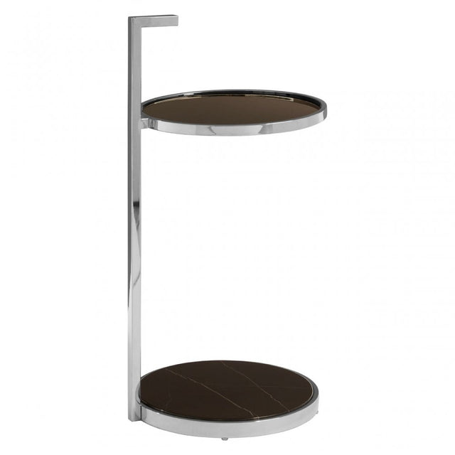 Piermount Black Glass End Table, Black