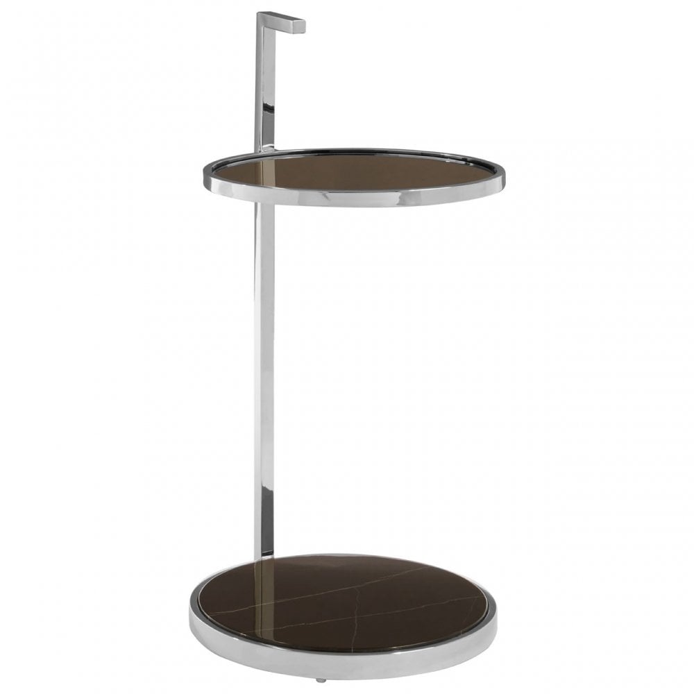 Piermount Black Glass End Table, Black