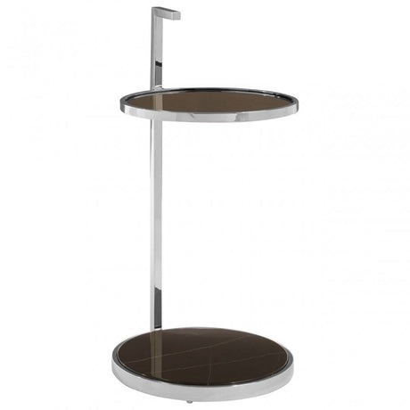 Piermount Black Glass End Table, Black
