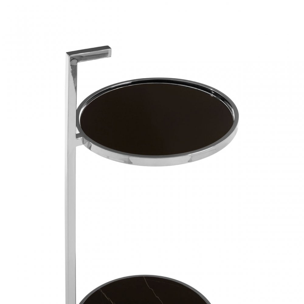 Piermount Black Glass End Table, Black