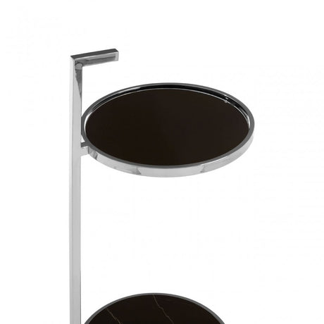 Piermount Black Glass End Table, Black