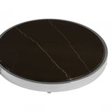 Piermount Black Glass End Table, Black