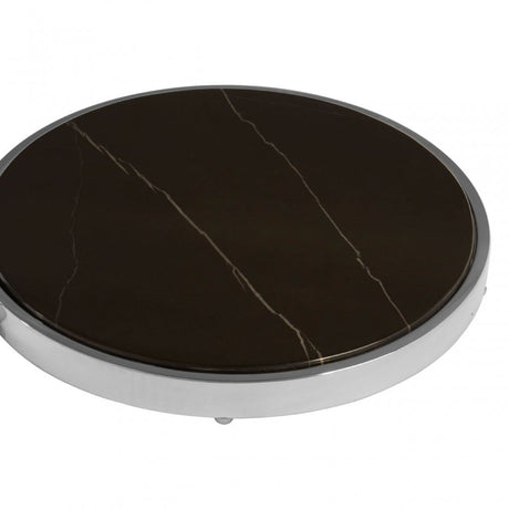 Piermount Black Glass End Table, Black