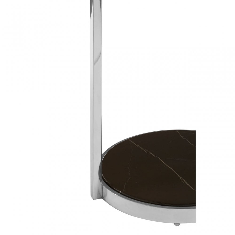 Piermount Black Glass End Table, Black