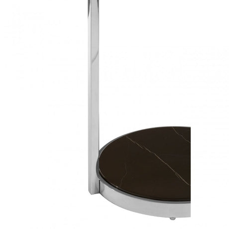 Piermount Black Glass End Table, Black