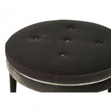 Manhattan Black Velvet Footstool, Grey