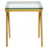 Piermount Gold Finish Side Table