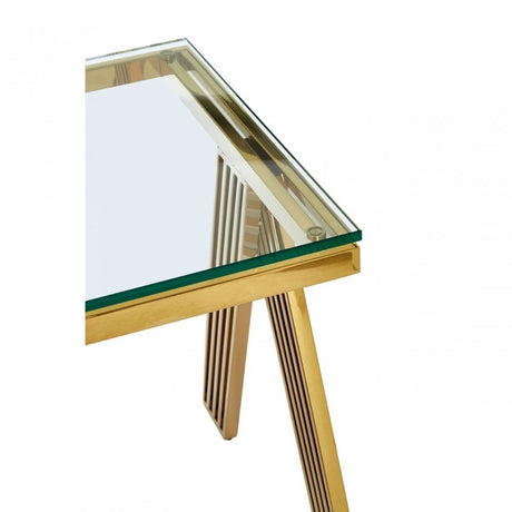 Piermount Gold Finish Side Table