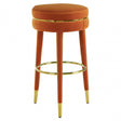Manhattan Orange Velvet Bar Stool, Orange