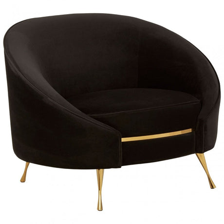 Manhattan Black Velvet Armchair, Black