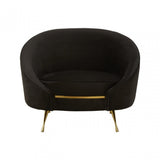 Manhattan Black Velvet Armchair, Black