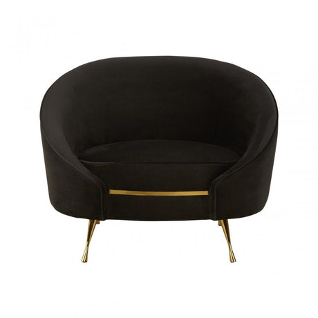 Manhattan Black Velvet Armchair, Black