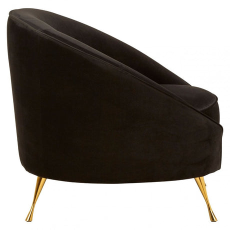 Manhattan Black Velvet Armchair, Black