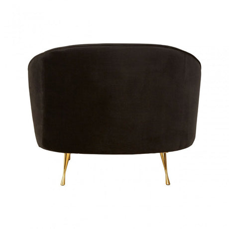 Manhattan Black Velvet Armchair, Black