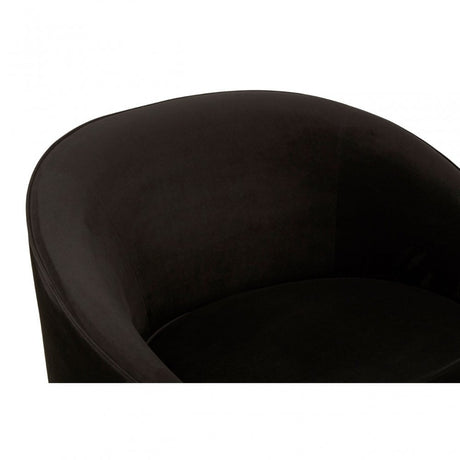 Manhattan Black Velvet Armchair, Black