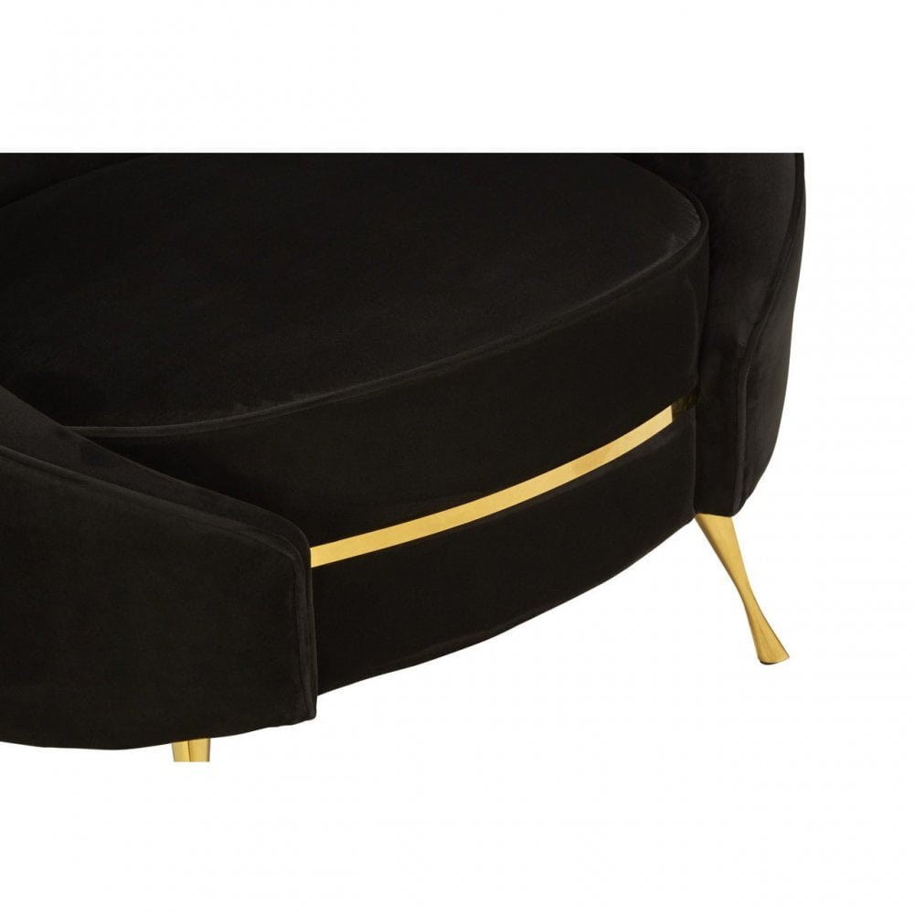 Manhattan Black Velvet Armchair, Black