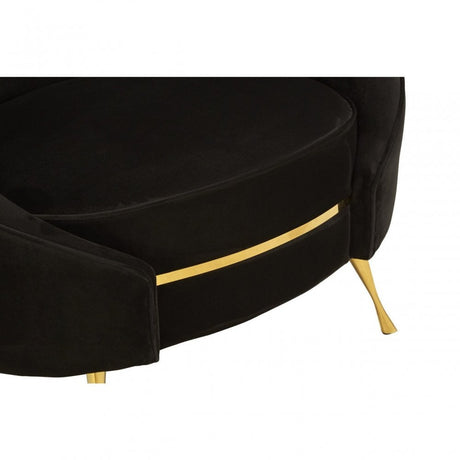 Manhattan Black Velvet Armchair, Black