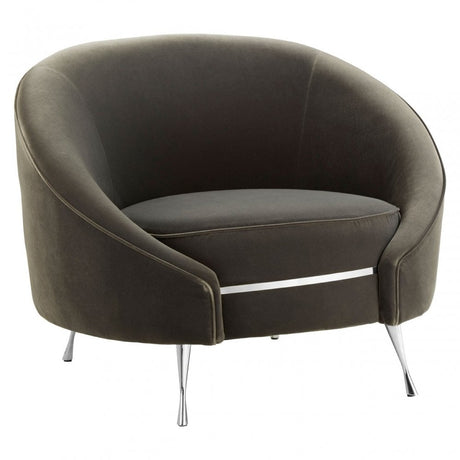 Manhattan Grey Velvet Armchair, Grey
