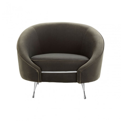 Manhattan Grey Velvet Armchair, Grey