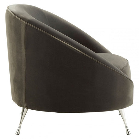 Manhattan Grey Velvet Armchair, Grey