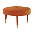 Manhattan Orange Velvet Footstool, Orange
