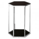 Piermount Black And Silver End Table, Black