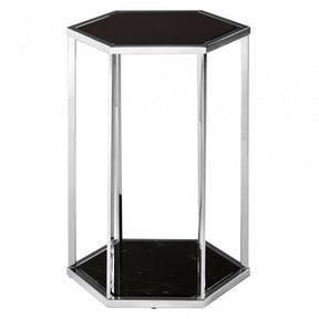 Piermount Black And Silver End Table, Black