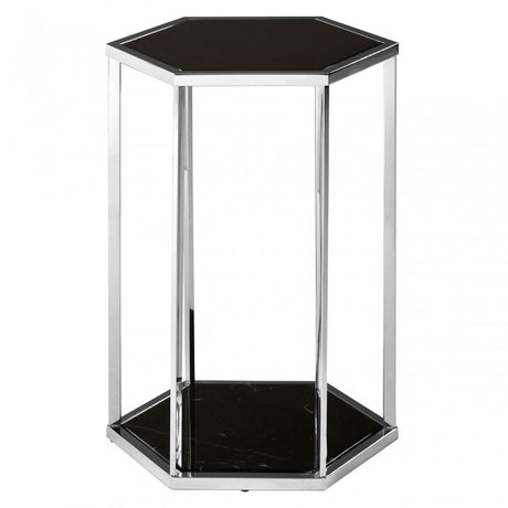 Piermount Black And Silver End Table, Black