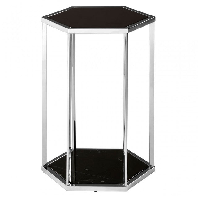 Piermount Black And Silver End Table, Black