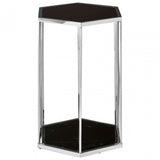 Piermount Black And Silver End Table, Black
