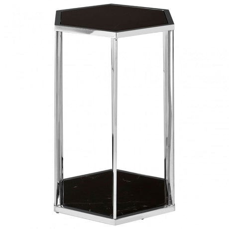 Piermount Black And Silver End Table, Black