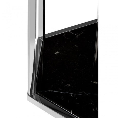 Piermount Black And Silver End Table, Black