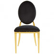 Sarita Stackable Gold Finish Dining Chair, Black