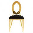 Sarita Stackable Gold Frame Dining Chair, Black