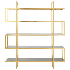 Horizon Maze Design Bookshelf, Gold