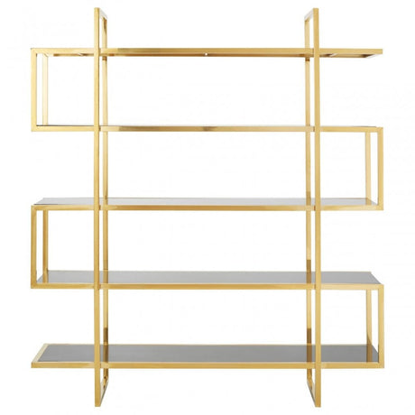 Horizon Maze Design Bookshelf, Gold
