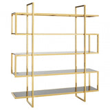 Horizon Maze Design Bookshelf, Gold