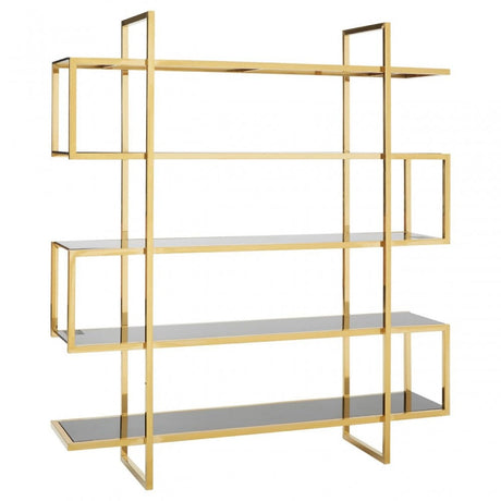 Horizon Maze Design Bookshelf, Gold