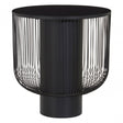 Trento End Table With Black Glass Top, Black