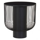 Trento End Table With Black Glass Top, Black