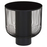 Trento End Table With Black Glass Top, Black