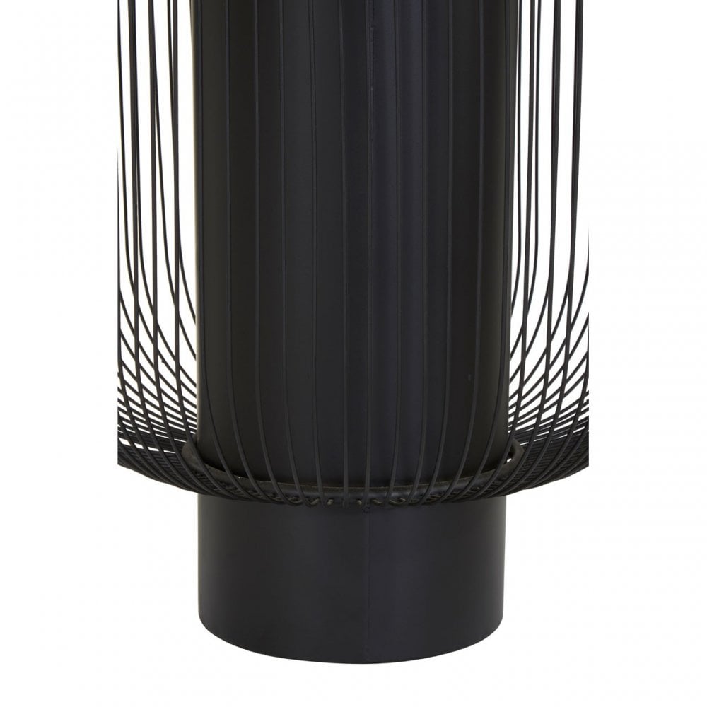 Trento End Table With Black Glass Top, Black