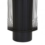 Trento End Table With Black Glass Top, Black