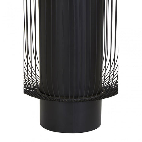 Trento End Table With Black Glass Top, Black