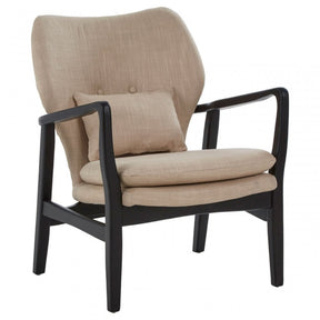 Stockholm Beige Chair With Black Wooden Frame, Beige