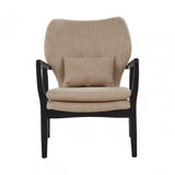 Stockholm Beige Chair With Black Wooden Frame, Beige