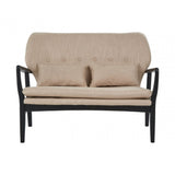 Stockholm 2 Seat Beige Sofa With Black Wood Frame, Beige