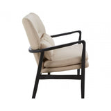 Stockholm 2 Seat Beige Sofa With Black Wood Frame, Beige