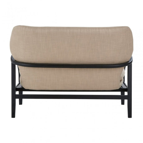 Stockholm 2 Seat Beige Sofa With Black Wood Frame, Beige